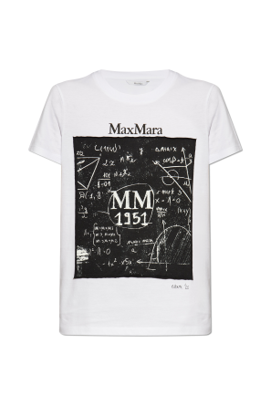 【Max Mara】COLIBRI ロゴ 半袖 Tシャツ ブラック Printed cotton regular T-shirt, black | 